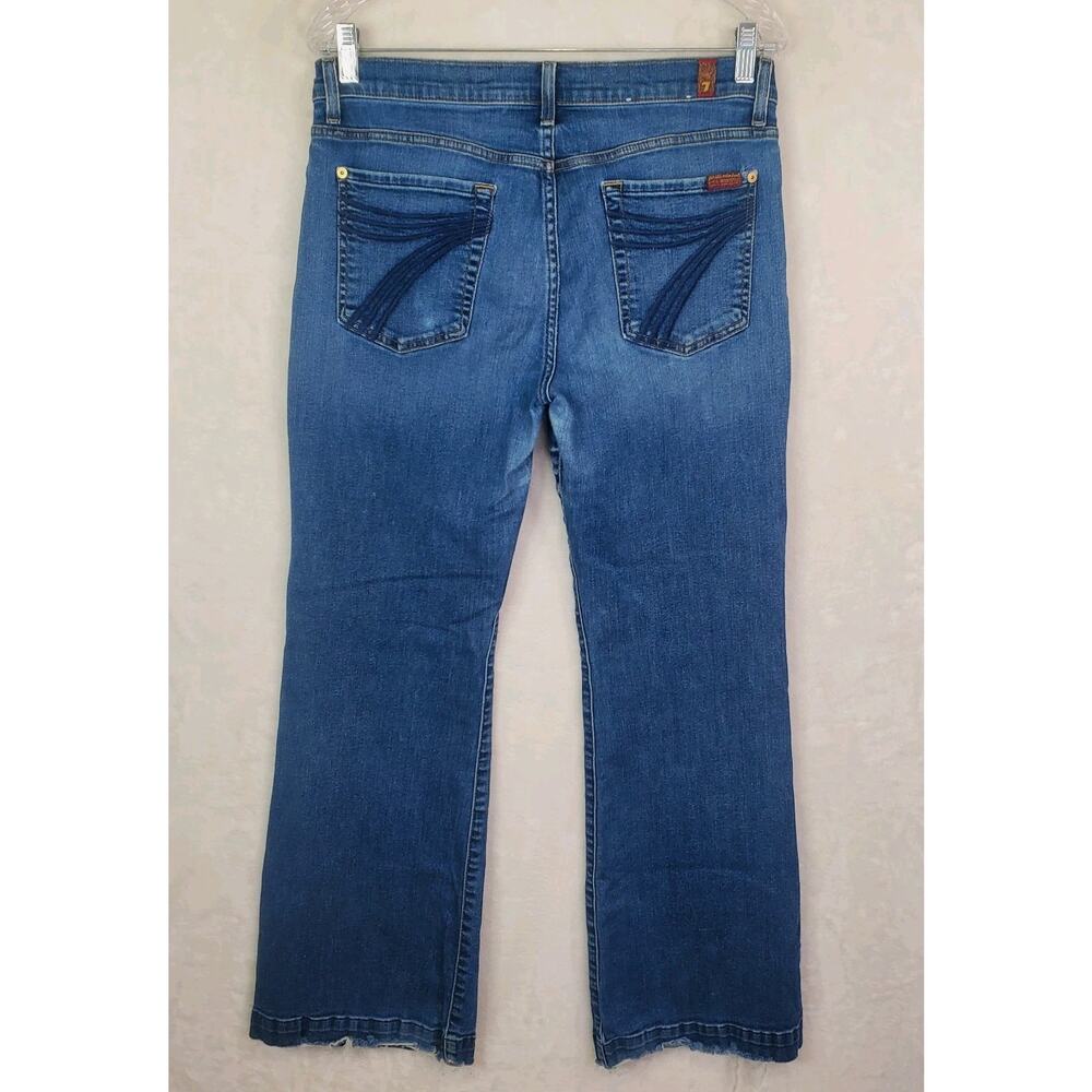 7 Seven For All Mankind Dojo Mid-Rise Flare Leg Jeans Sz 31 X 30" Denim *FLAWS*